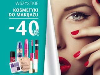 Promocja w Drogeriach Natura - kosmetyki do makijażu -40%.