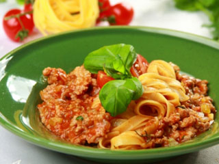 Tagliatelle z mielonym mięsem